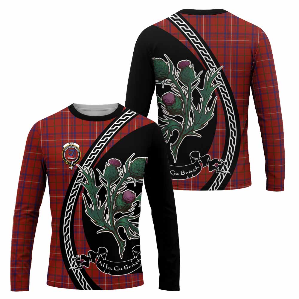 Rose Family Crest Tartan Long Sleeve T-Shirt Alba Thistle Inspired - Tartan Vibes Clothing