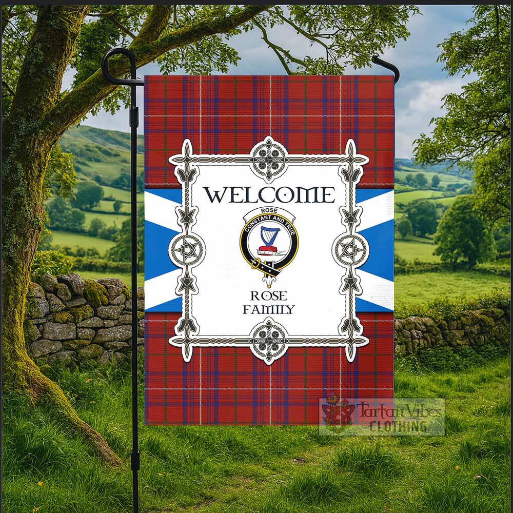 Rose Family Crest Tartan Welcome Garden Flag Saltire Harmony Style - Tartan Vibes Clothing