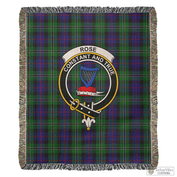 Rose Hunting Tartan Woven Blanket with Family Crest