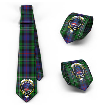 Rose Hunting Tartan Classic Necktie with Family Crest