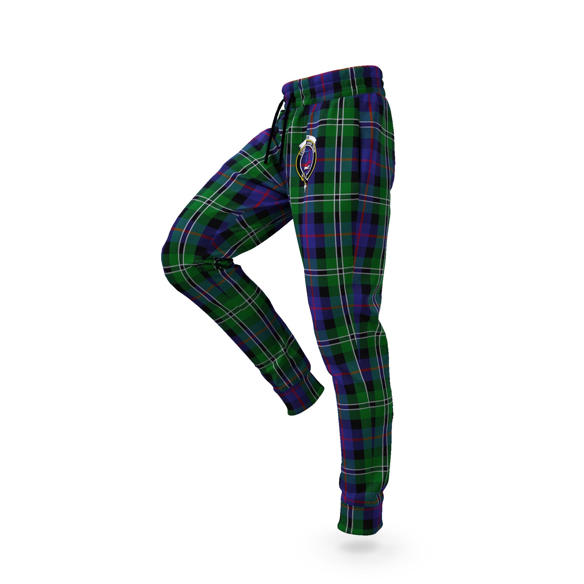 Rose Hunting Tartan Joggers Pants with Family Crest S - Tartanvibesclothing Shop