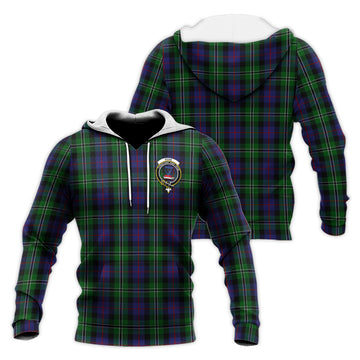 Rose Hunting Tartan Knitted Hoodie with Family Crest