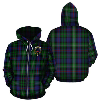 Rose Hunting Tartan Hoodie with Family Crest