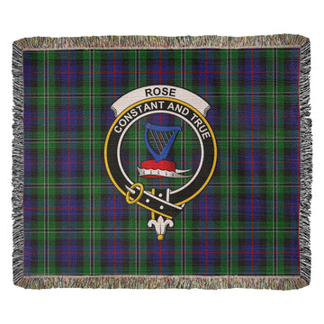 Rose Hunting Tartan Woven Blanket with Family Crest