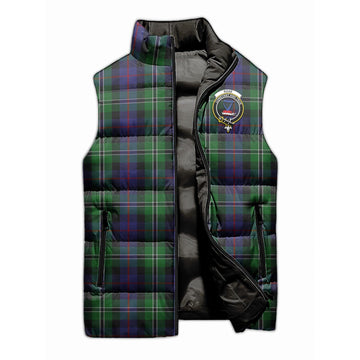 Rose Hunting Tartan Sleeveless Puffer Jacket with Family Crest