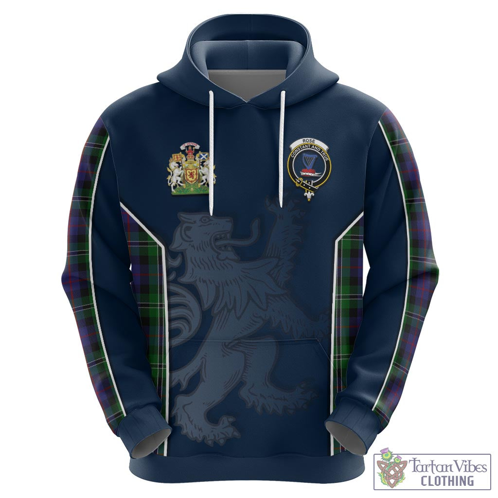Tartan Vibes Clothing Rose Hunting Tartan Hoodie with Family Crest and Lion Rampant Vibes Sport Style