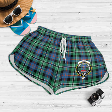 Rose Hunting Ancient Tartan Womens Shorts with Family Crest