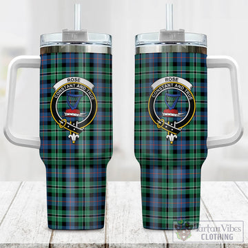 Rose Hunting Ancient Tartan and Family Crest Tumbler with Handle
