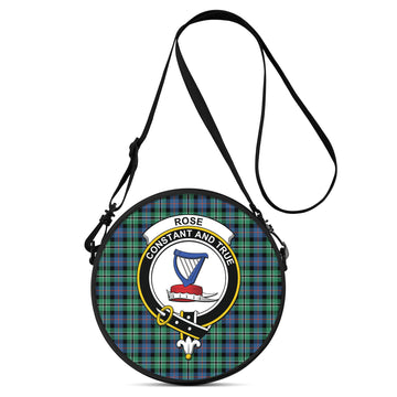Rose Hunting Ancient Tartan Round Satchel Bags with Family Crest