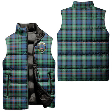 Rose Hunting Ancient Tartan Sleeveless Puffer Jacket with Family Crest