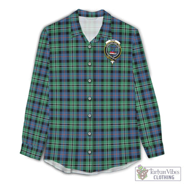 Rose Hunting Ancient Tartan Womens Casual Shirt with Family Crest