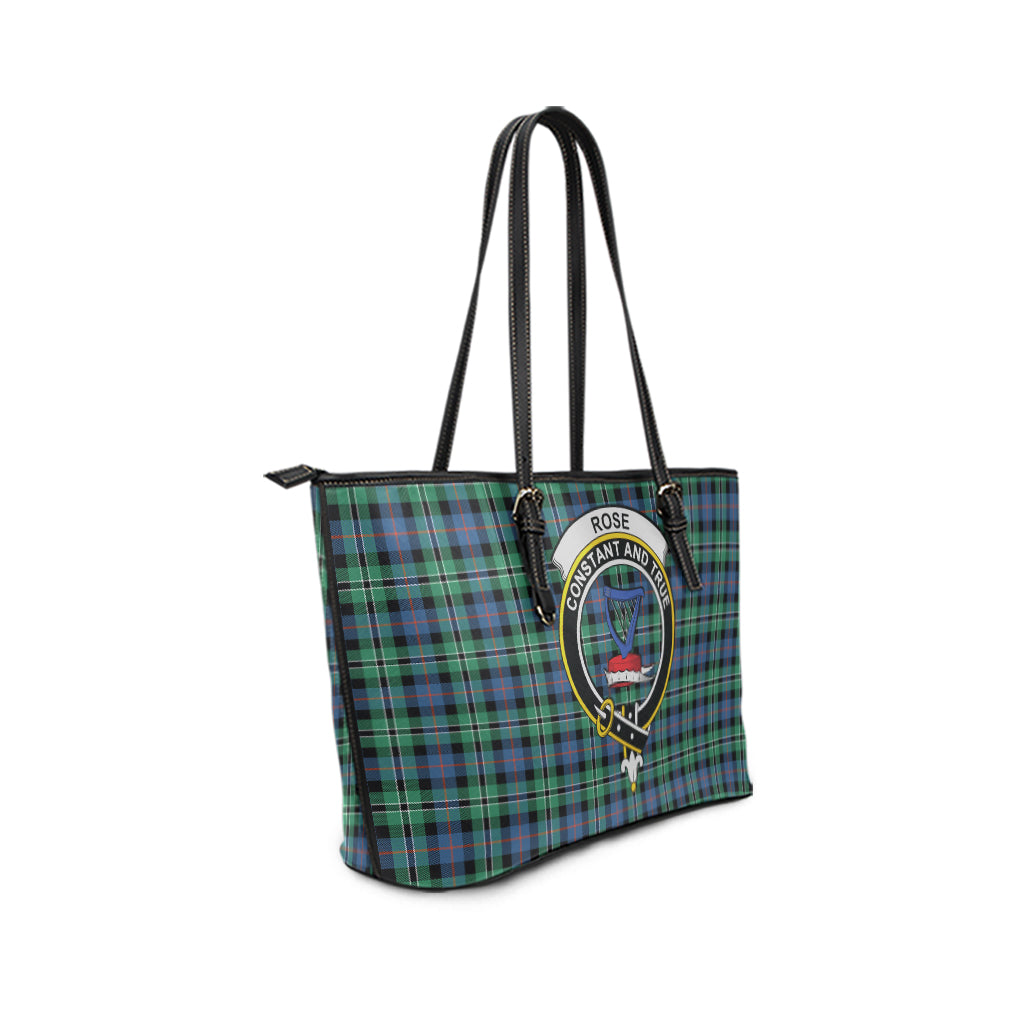 rose-hunting-ancient-tartan-leather-tote-bag-with-family-crest