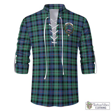Rose Hunting Ancient Tartan Men's Scottish Traditional Jacobite Ghillie Kilt Shirt with Family Crest