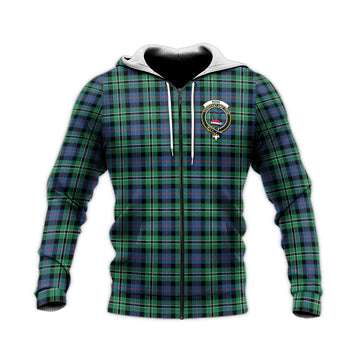 Rose Hunting Ancient Tartan Knitted Hoodie with Family Crest