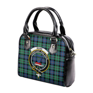 Rose Hunting Ancient Tartan Shoulder Handbags with Family Crest