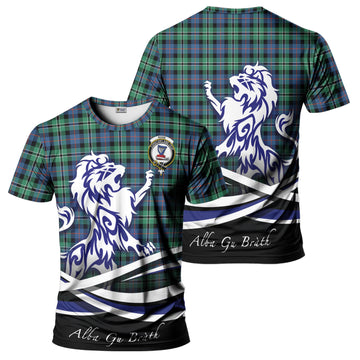 Rose Hunting Ancient Tartan T-Shirt with Alba Gu Brath Regal Lion Emblem