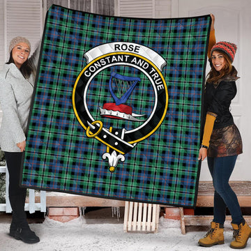 Rose Hunting Ancient Tartan Quilt with Family Crest
