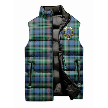 Rose Hunting Ancient Tartan Sleeveless Puffer Jacket with Family Crest