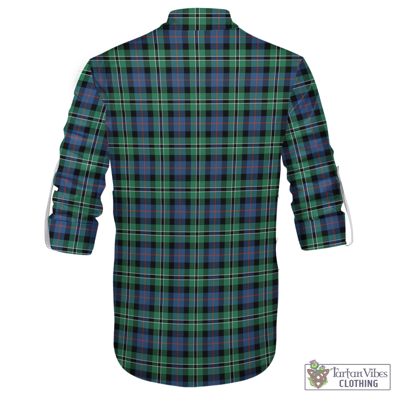 Tartan Vibes Clothing Rose Hunting Ancient Tartan Men's Scottish Traditional Jacobite Ghillie Kilt Shirt with Family Crest
