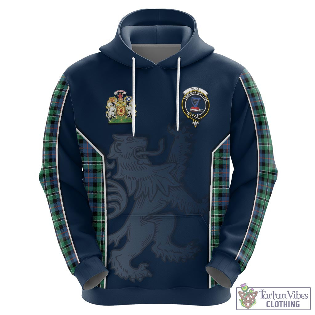 Tartan Vibes Clothing Rose Hunting Ancient Tartan Hoodie with Family Crest and Lion Rampant Vibes Sport Style