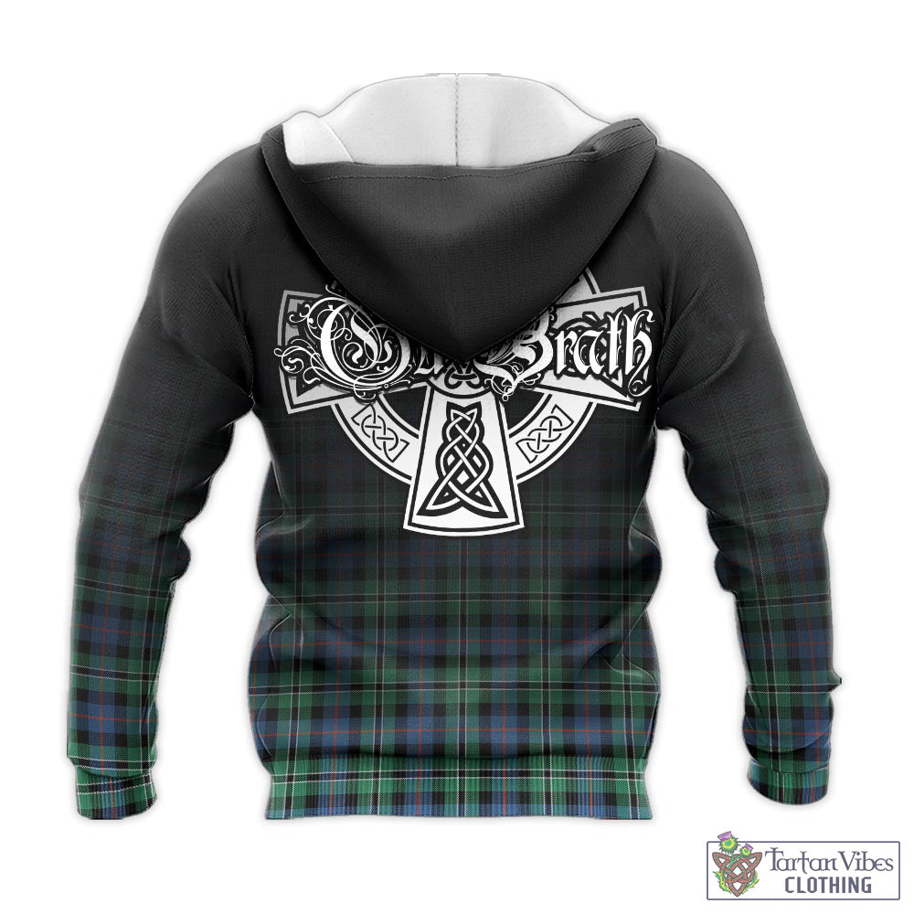 Tartan Vibes Clothing Rose Hunting Ancient Tartan Knitted Hoodie Featuring Alba Gu Brath Family Crest Celtic Inspired