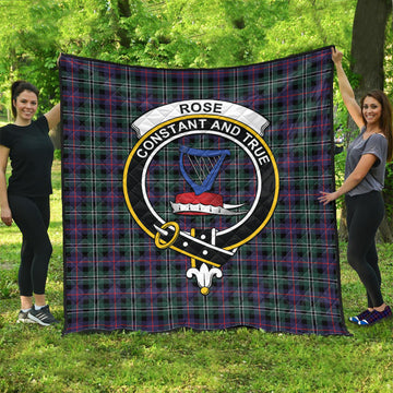 rose-hunting-modern-tartan-quilt-with-family-crest