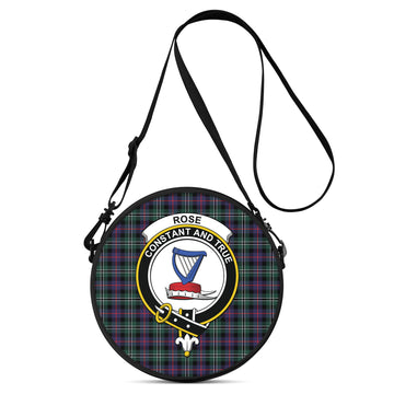 Rose Hunting Modern Tartan Round Satchel Bags with Family Crest