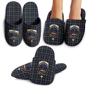 Rose Hunting Modern Tartan Home Slippers with Family Crest