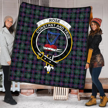 rose-hunting-modern-tartan-quilt-with-family-crest