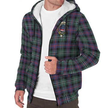 Rose Hunting Modern Tartan Sherpa Hoodie with Family Crest