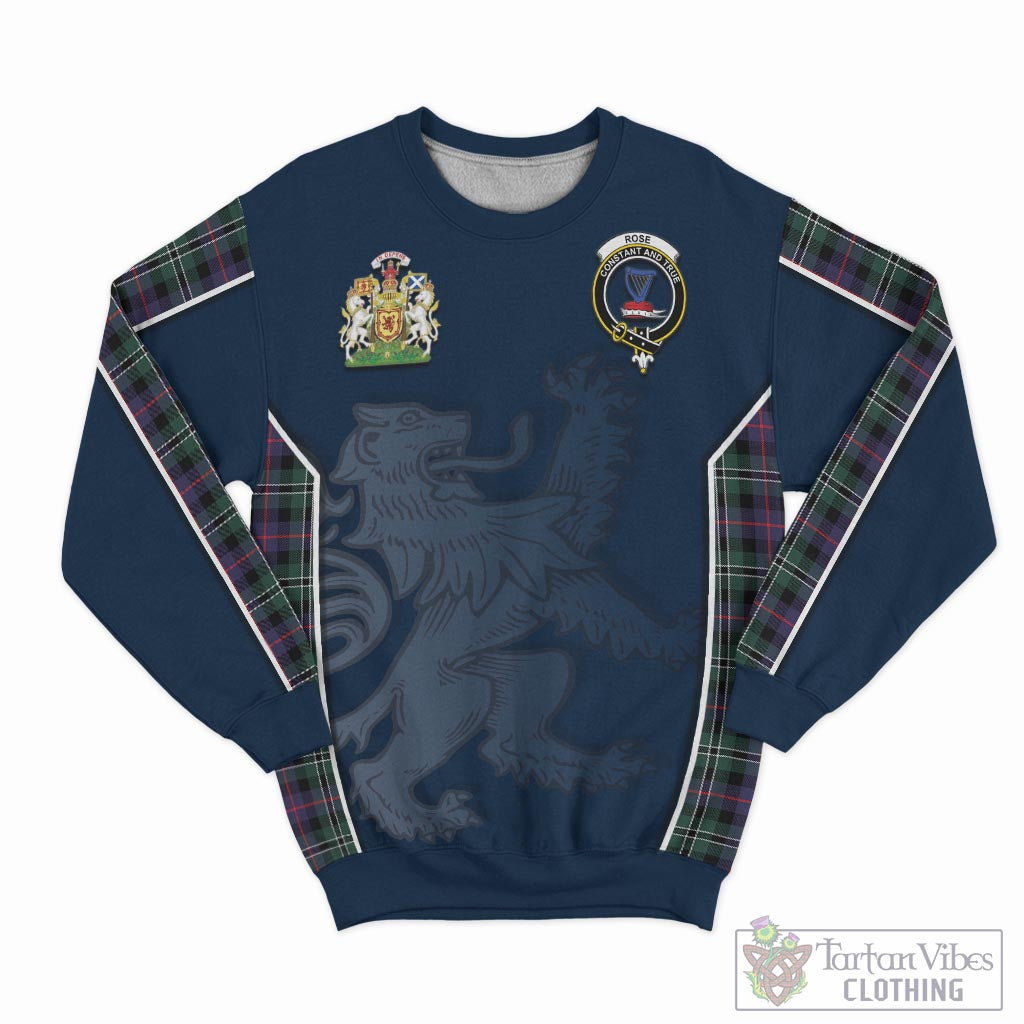 Tartan Vibes Clothing Rose Hunting Modern Tartan Sweater with Family Crest and Lion Rampant Vibes Sport Style