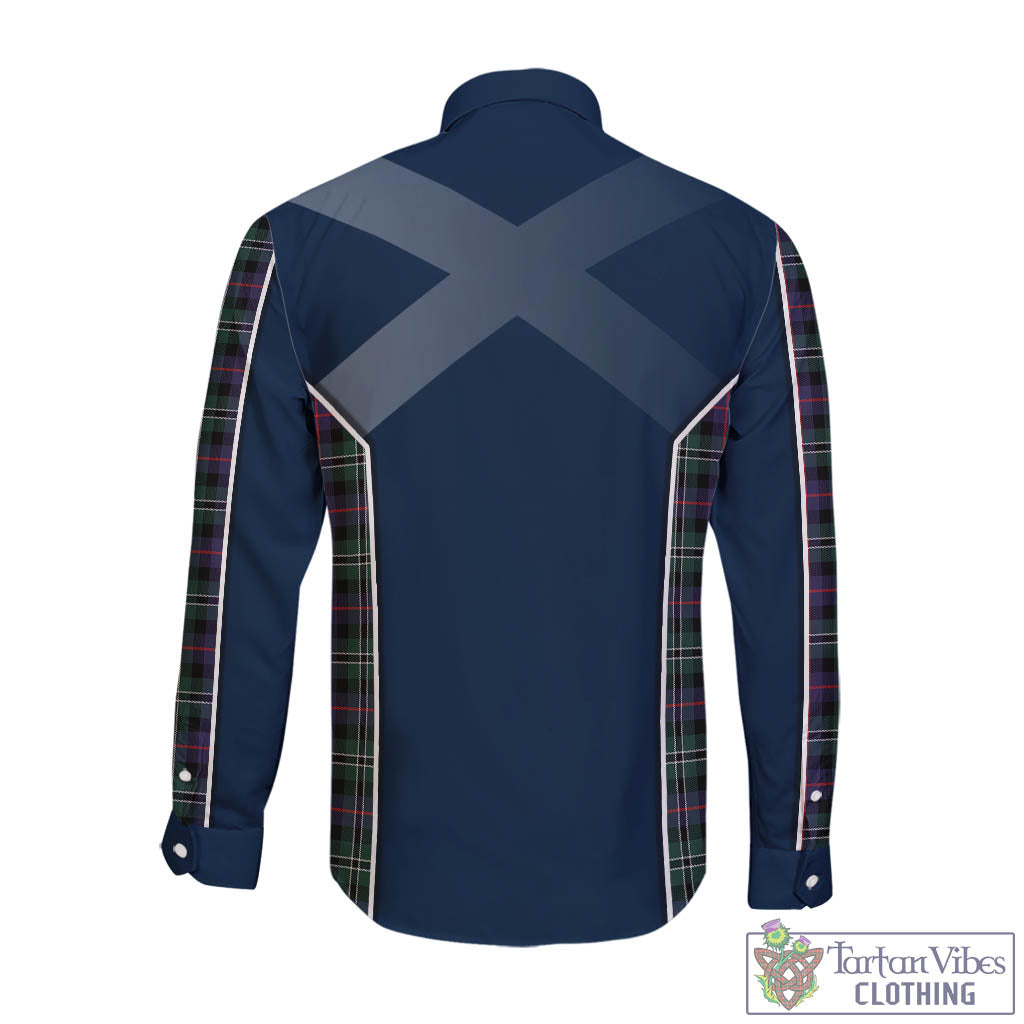 Tartan Vibes Clothing Rose Hunting Modern Tartan Long Sleeve Button Up Shirt with Family Crest and Scottish Thistle Vibes Sport Style