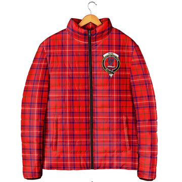 Rose Modern Tartan Padded Jacket with Family Crest