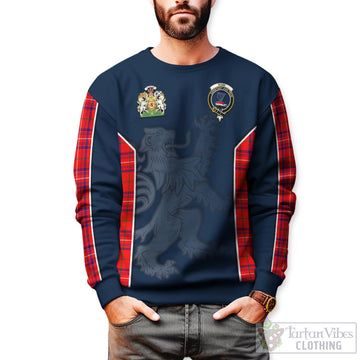 Rose Modern Tartan Sweater with Family Crest and Lion Rampant Vibes Sport Style