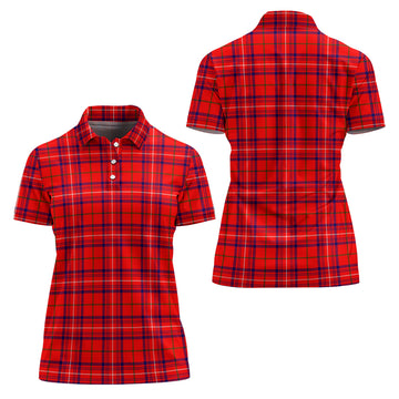 rose-modern-tartan-polo-shirt-for-women