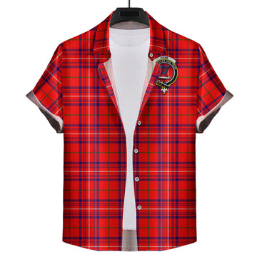 rose-modern-tartan-short-sleeve-button-down-shirt-with-family-crest