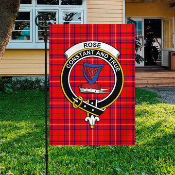 Rose Modern Tartan Flag with Family Crest