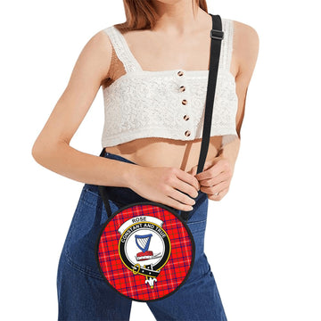 Rose Modern Tartan Round Satchel Bags with Family Crest