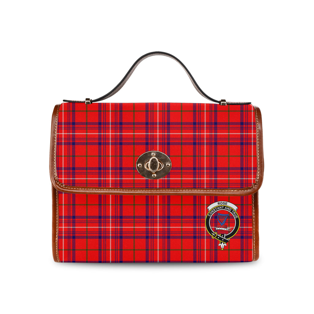 rose-modern-tartan-leather-strap-waterproof-canvas-bag-with-family-crest