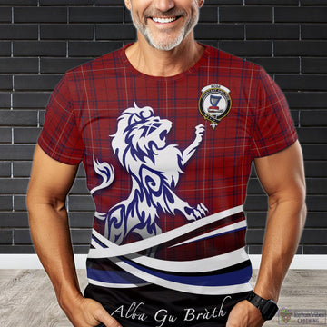 Rose of Kilravock Tartan T-Shirt with Alba Gu Brath Regal Lion Emblem