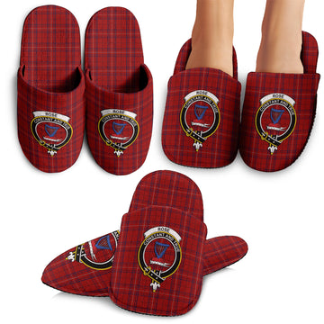 Rose of Kilravock Tartan Home Slippers with Family Crest