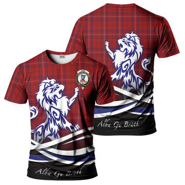 Rose of Kilravock Tartan T-Shirt with Alba Gu Brath Regal Lion Emblem