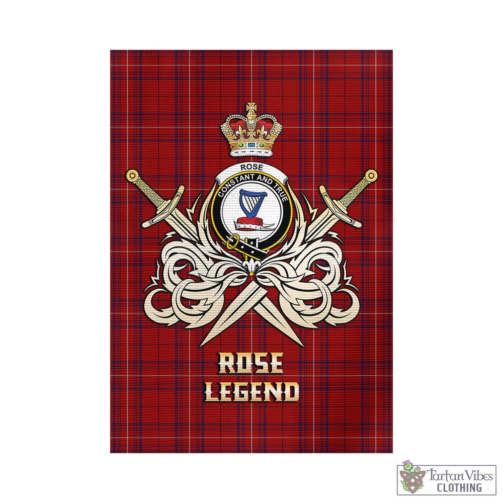 Tartan Vibes Clothing Rose of Kilravock Tartan Flag with Clan Crest and the Golden Sword of Courageous Legacy
