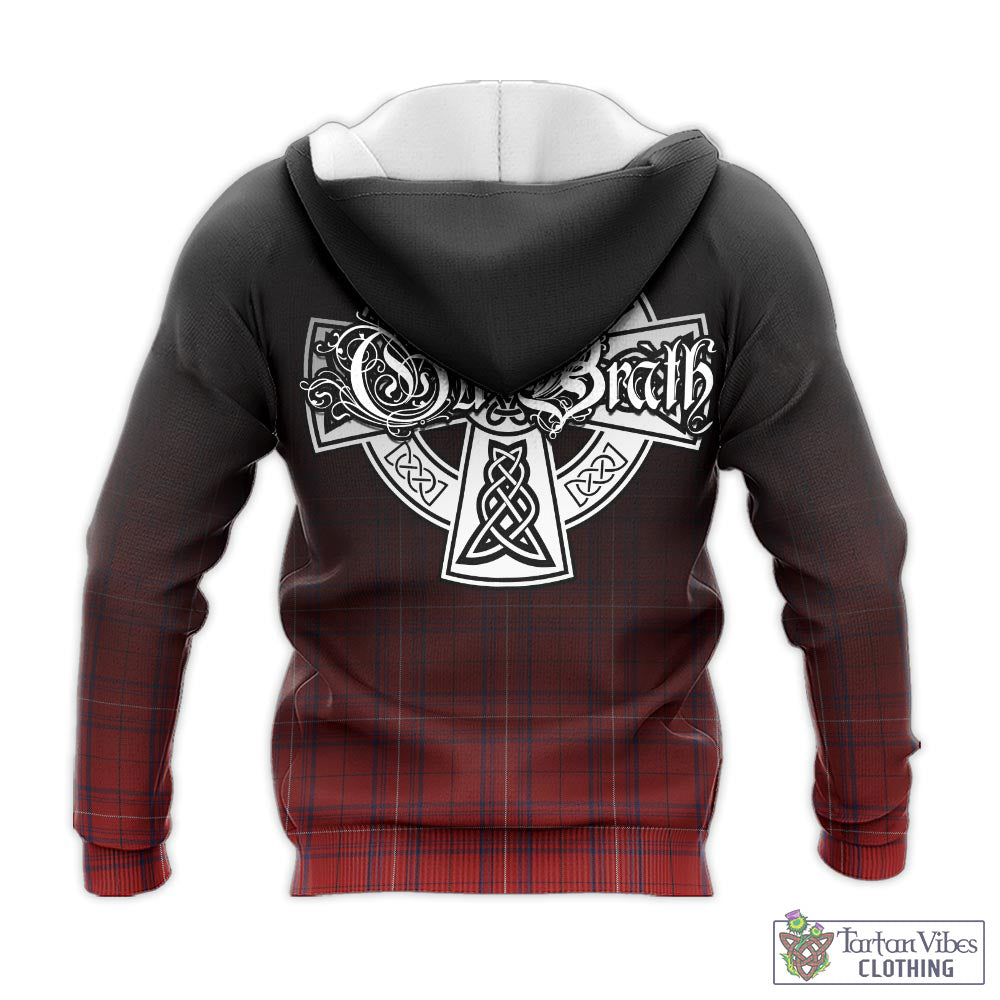 Tartan Vibes Clothing Rose of Kilravock Tartan Knitted Hoodie Featuring Alba Gu Brath Family Crest Celtic Inspired