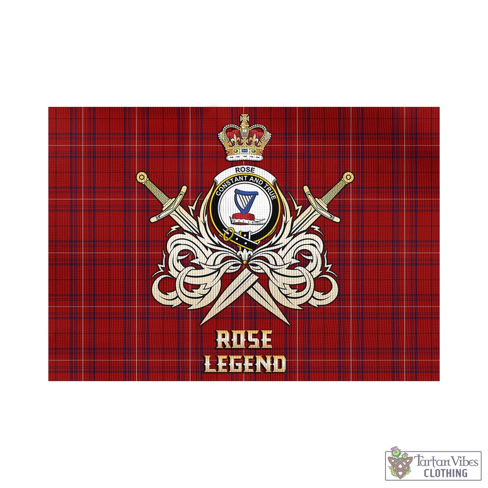 Tartan Vibes Clothing Rose of Kilravock Tartan Flag with Clan Crest and the Golden Sword of Courageous Legacy