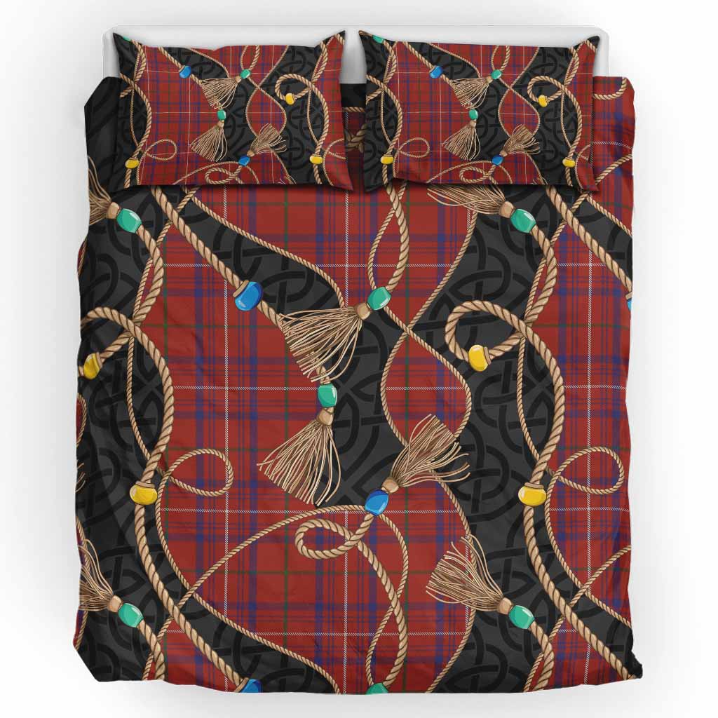 Rose Scottish Tartan Twisted Ropes Stylized Bedding Set UK Bedding Set UK King 91*87 inch - Tartan Vibes Clothing
