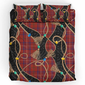 Rose Scottish Tartan Twisted Ropes Stylized Bedding Set UK Bedding Set UK King 91*87 inch - Tartan Vibes Clothing