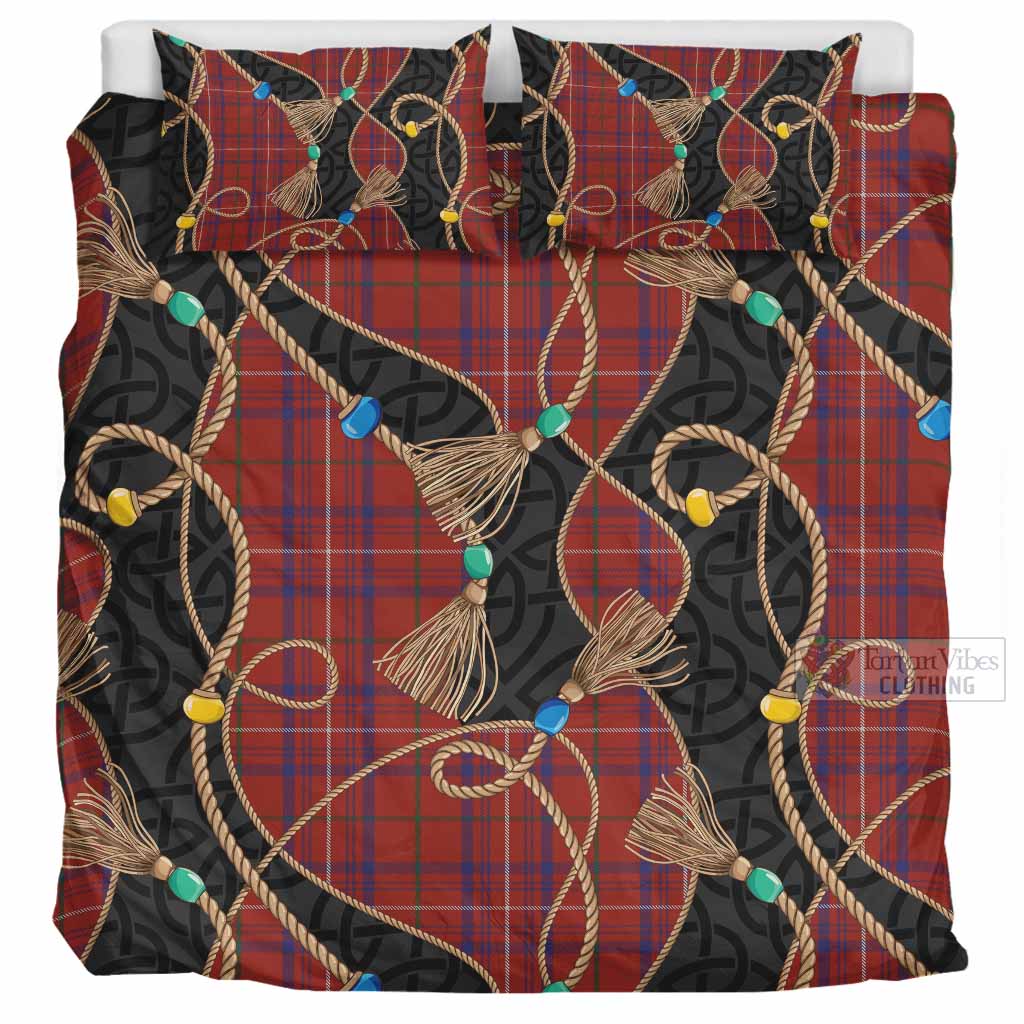 Rose Scottish Tartan Twisted Ropes Stylized Bedding Set UK Bedding Set UK Super King 104*94 inch - Tartan Vibes Clothing
