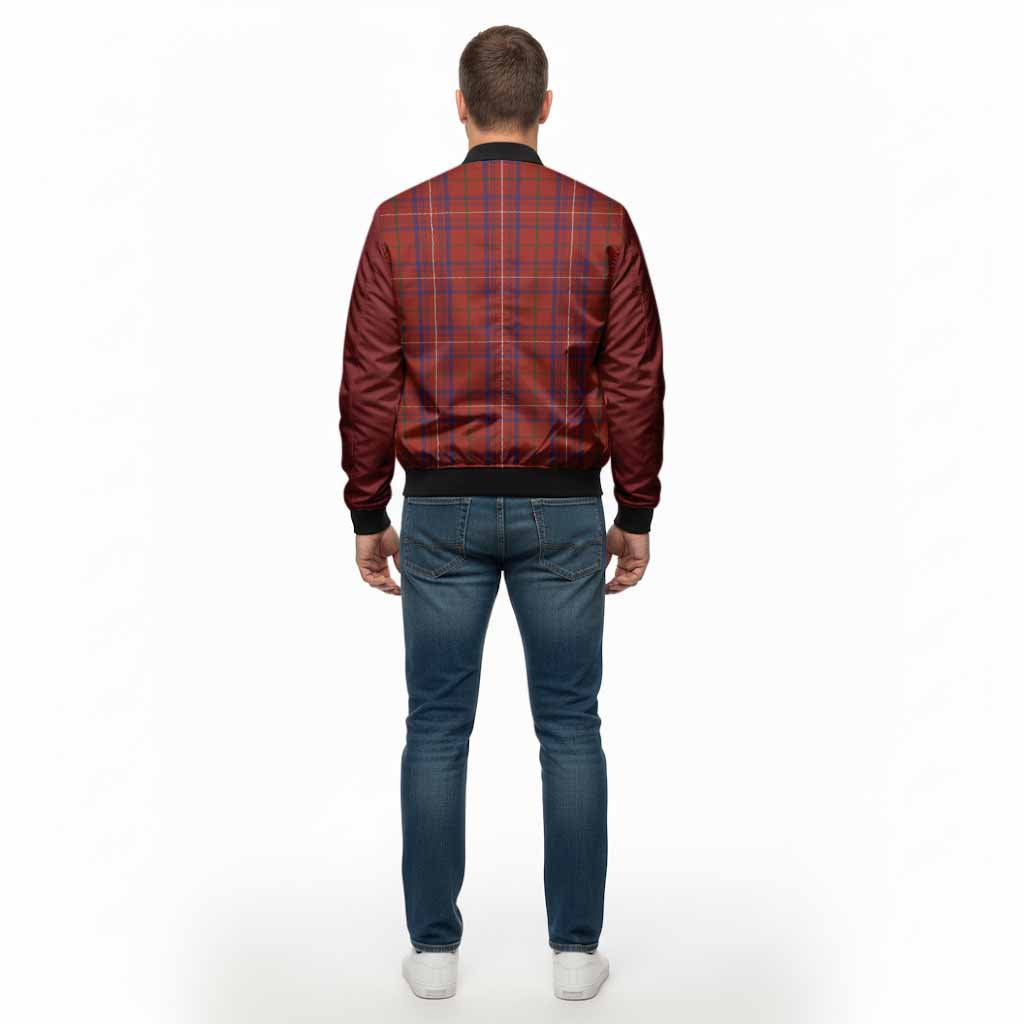 Rose Tartan Accent Bomber Jacket with Family Crest