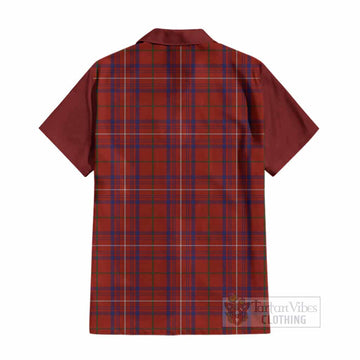Rose Tartan Accent Cotton Hawaiian Shirt with Family Crest